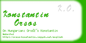 konstantin orsos business card